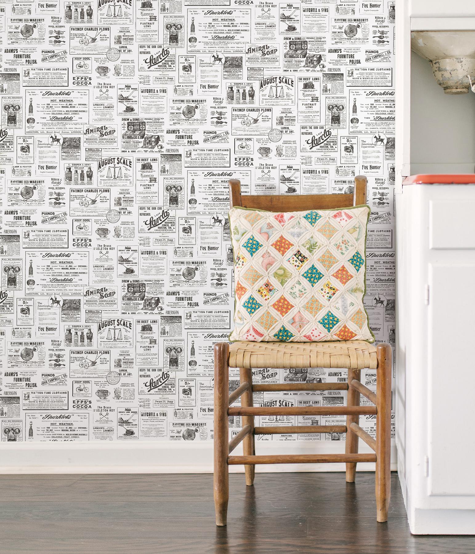 Norwall Newspaper Vinyl Strippable Roll Wallpaper (Covers 56 sq. ft.)  BK32083 - The Home Depot